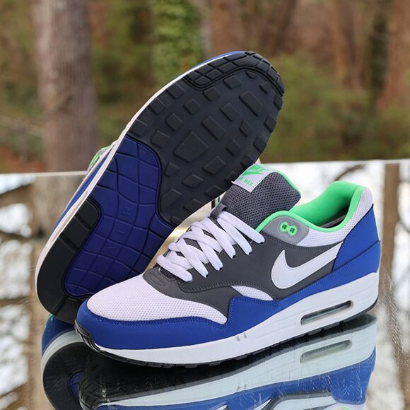 Nike Air Max 1 Essential Grey Hyper Blue - Picture 6 of 14